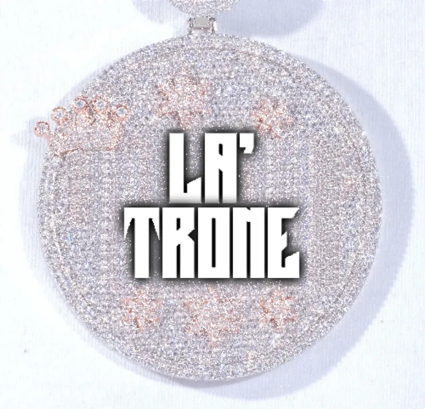 CUSTOM LETTER NECKLACE 3D BIG CROWN DISC sold by The GUU Shop