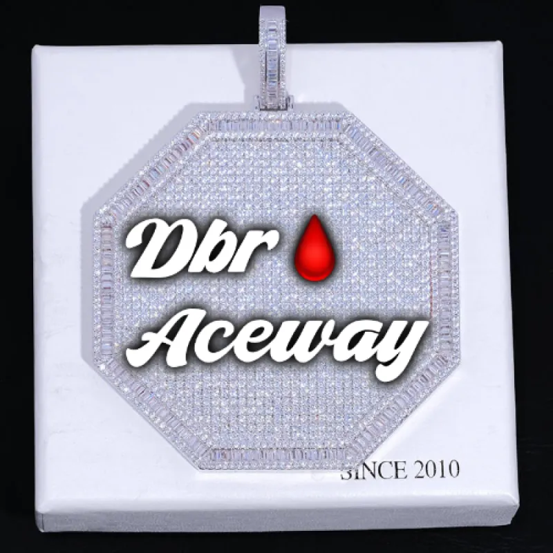 CUSTOM LETTER NECKLACE 3D BIG OCTAGON sold by The GUU Shop