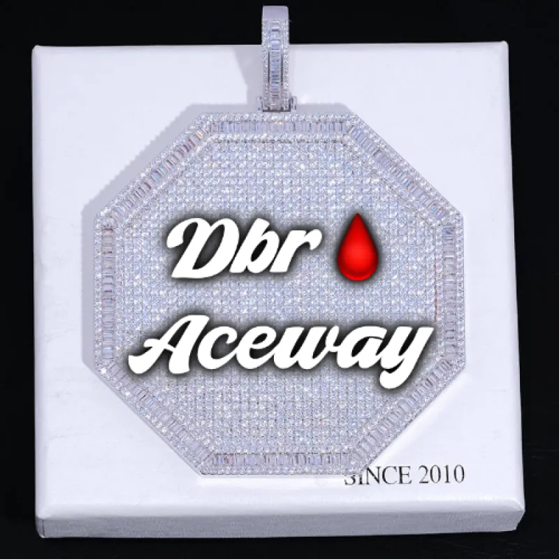 CUSTOM LETTER NECKLACE 3D BIG OCTAGON sold by The GUU Shop