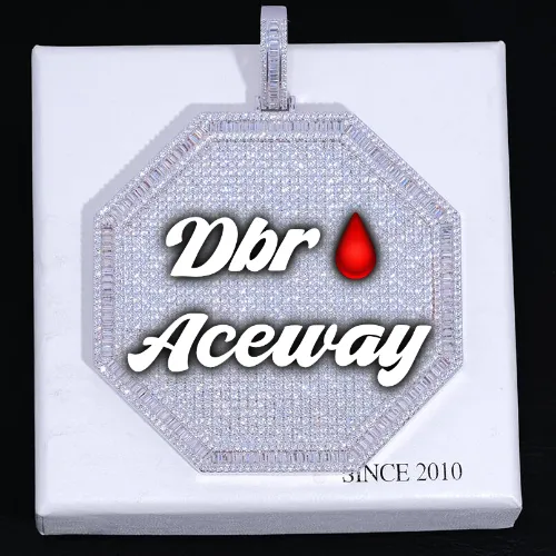 CUSTOM LETTER NECKLACE 3D BIG OCTAGON sold by The GUU Shop