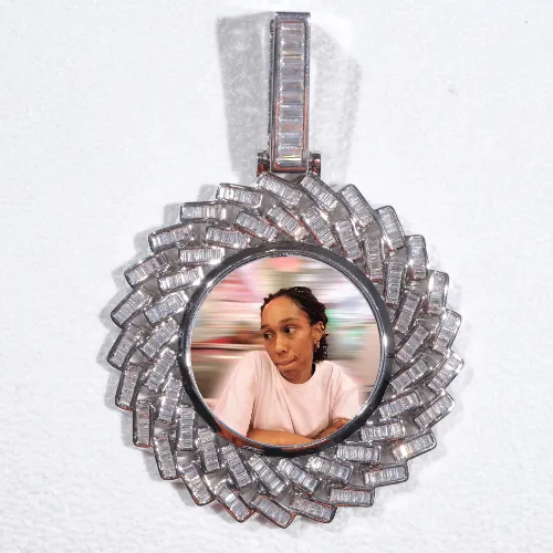 Large 3D Baguette Custom Picture Pendant sold by The GUU Shop