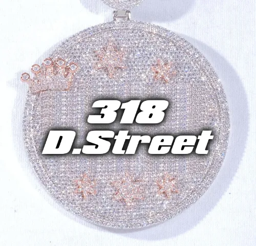 CUSTOM LETTER NECKLACE 3D BIG CROWN DISC sold by The GUU Shop