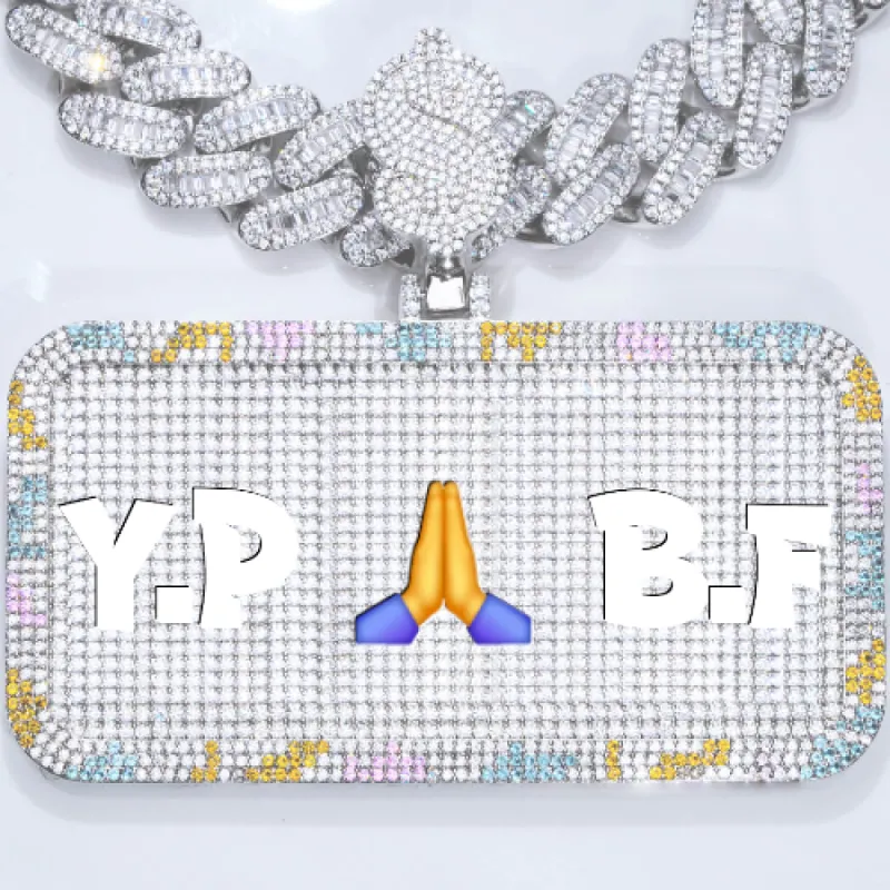 CUSTOM LETTER NECKLACE 3D COLORFUL SQUARE sold by The GUU Shop