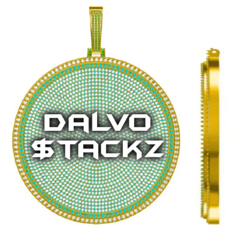 CUSTOM LETTER NECKLACE 3D BIG DISC sold by The GUU Shop