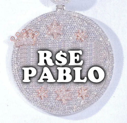 CUSTOM LETTER NECKLACE 3D BIG CROWN DISC sold by The GUU Shop