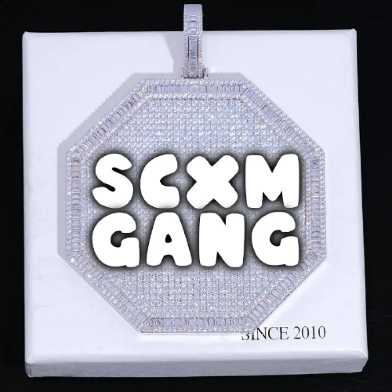 CUSTOM LETTER NECKLACE 3D BIG OCTAGON sold by The GUU Shop