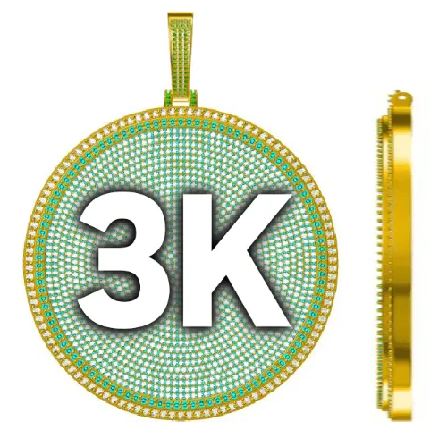 CUSTOM LETTER NECKLACE 3D BIG DISC sold by The GUU Shop