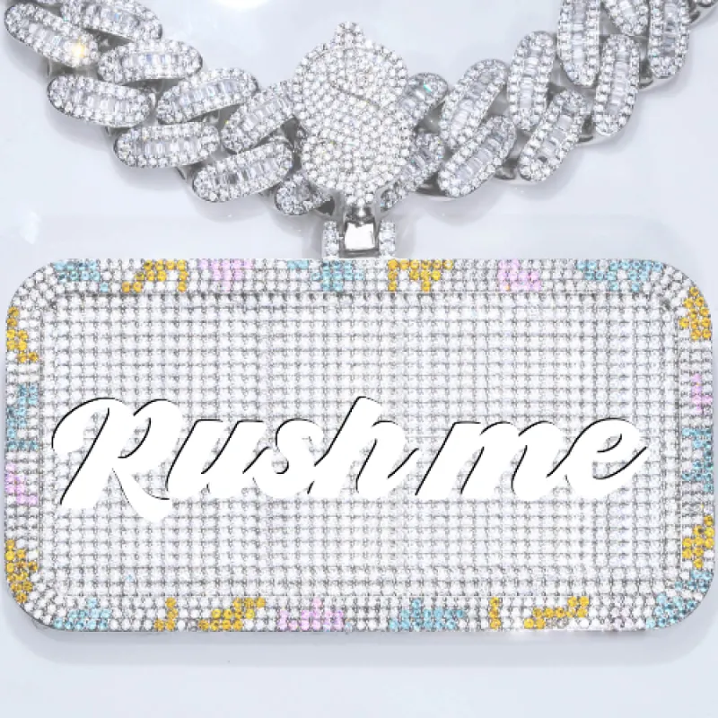 CUSTOM LETTER NECKLACE 3D COLORFUL SQUARE sold by The GUU Shop