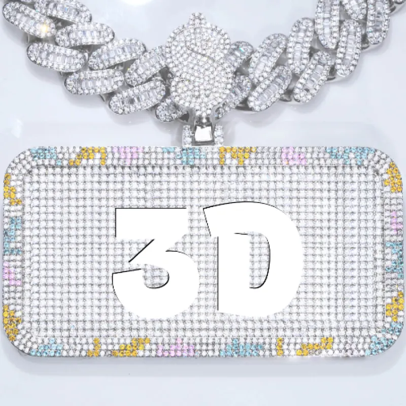 CUSTOM LETTER NECKLACE 3D COLORFUL SQUARE sold by The GUU Shop