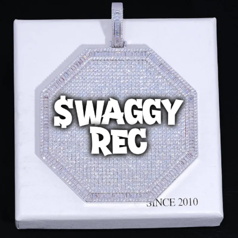 CUSTOM LETTER NECKLACE 3D BIG OCTAGON sold by The GUU Shop