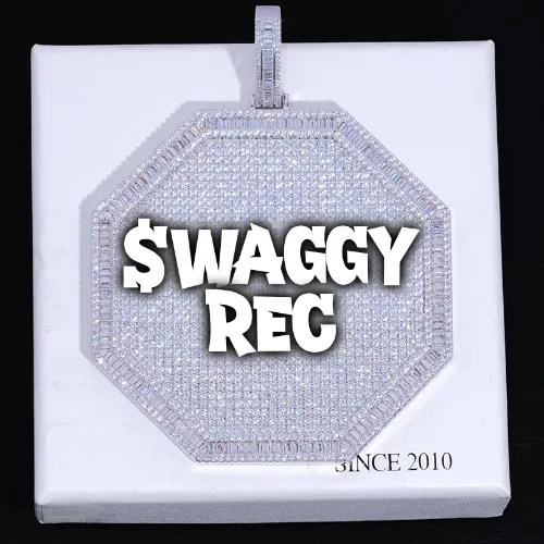 CUSTOM LETTER NECKLACE 3D BIG OCTAGON sold by The GUU Shop