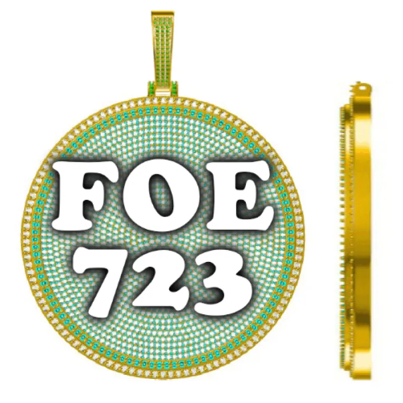 CUSTOM LETTER NECKLACE 3D BIG DISC made by The GUU Shop