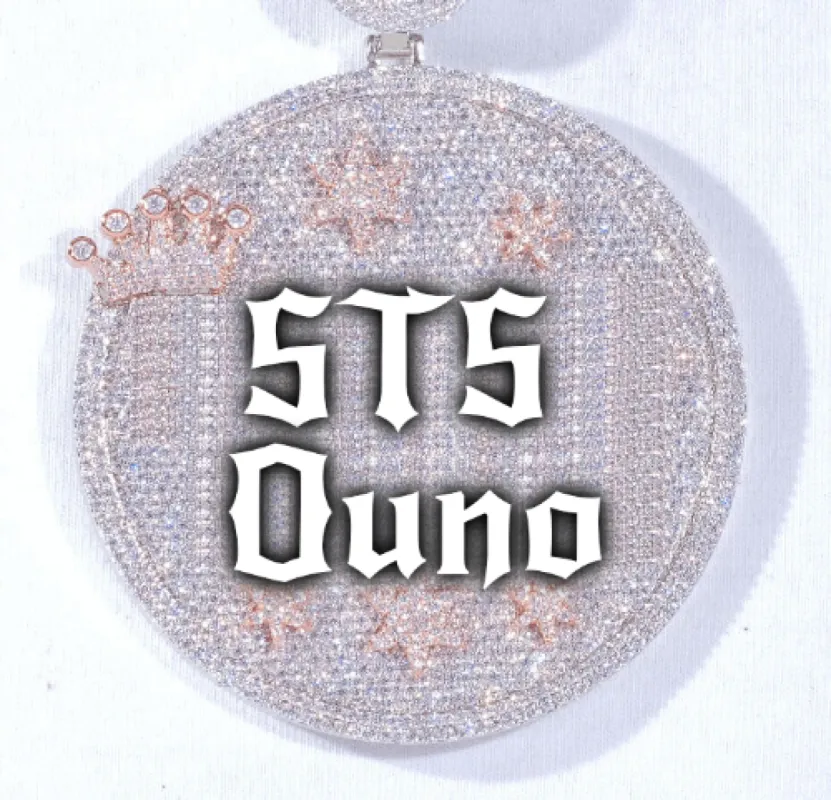 CUSTOM LETTER NECKLACE 3D BIG CROWN DISC sold by The GUU Shop