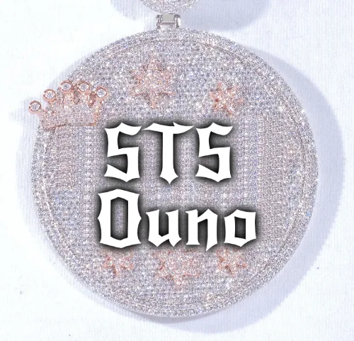 CUSTOM LETTER NECKLACE 3D BIG CROWN DISC sold by The GUU Shop