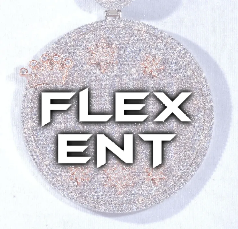 CUSTOM LETTER NECKLACE 3D BIG CROWN DISC sold by The GUU Shop