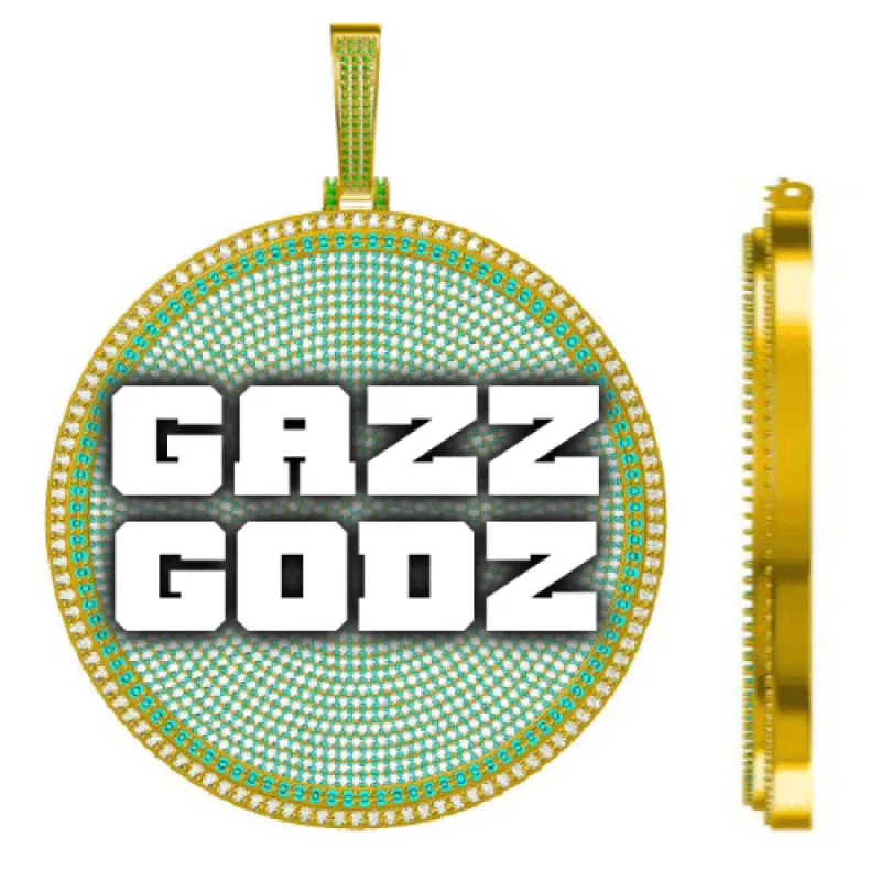 CUSTOM LETTER NECKLACE 3D BIG DISC sold by The GUU Shop