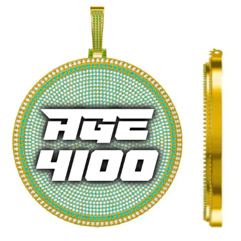 CUSTOM LETTER NECKLACE 3D BIG DISC sold by The GUU Shop