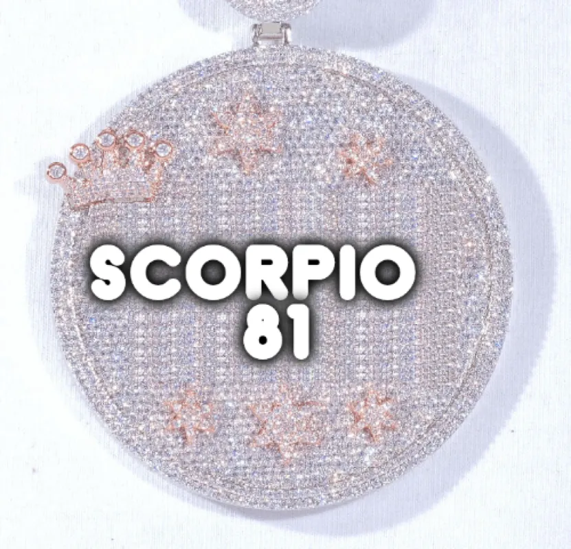 CUSTOM LETTER NECKLACE 3D BIG CROWN DISC sold by The GUU Shop