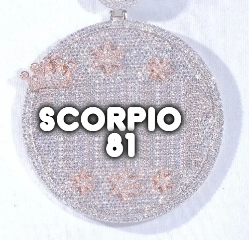 CUSTOM LETTER NECKLACE 3D BIG CROWN DISC sold by The GUU Shop