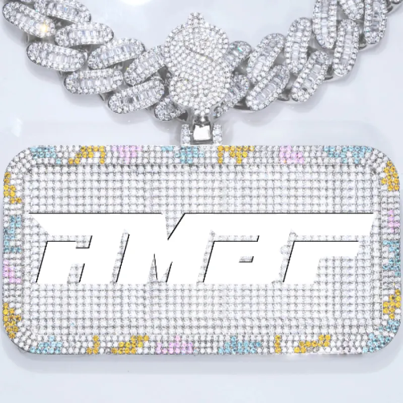 CUSTOM LETTER NECKLACE 3D COLORFUL SQUARE sold by The GUU Shop