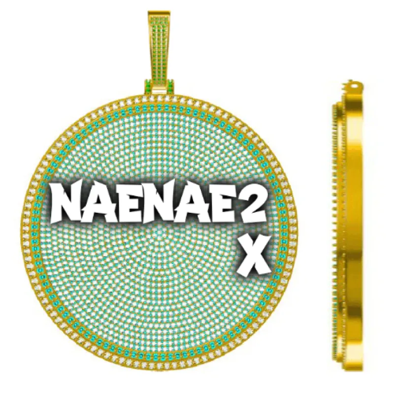 CUSTOM LETTER NECKLACE 3D BIG DISC sold by The GUU Shop