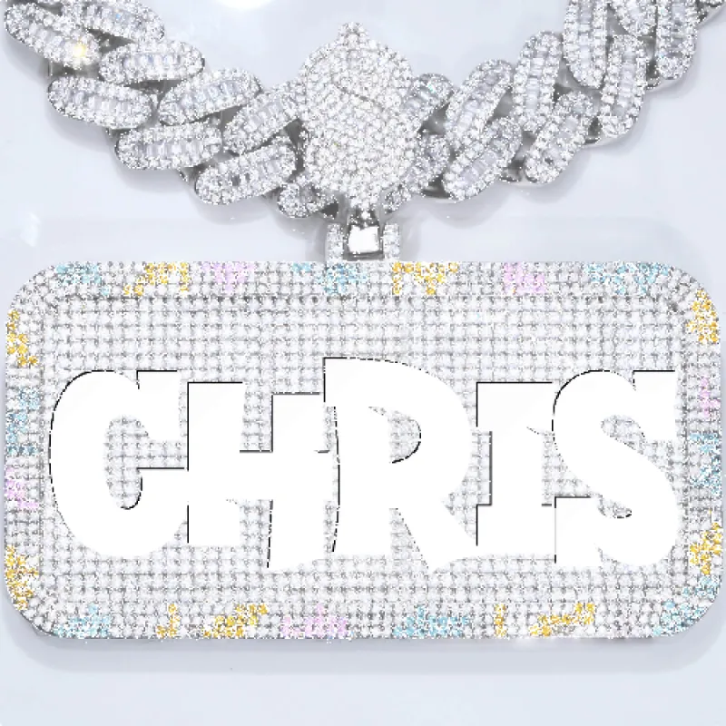 CUSTOM LETTER NECKLACE 3D COLORFUL SQUARE sold by The GUU Shop