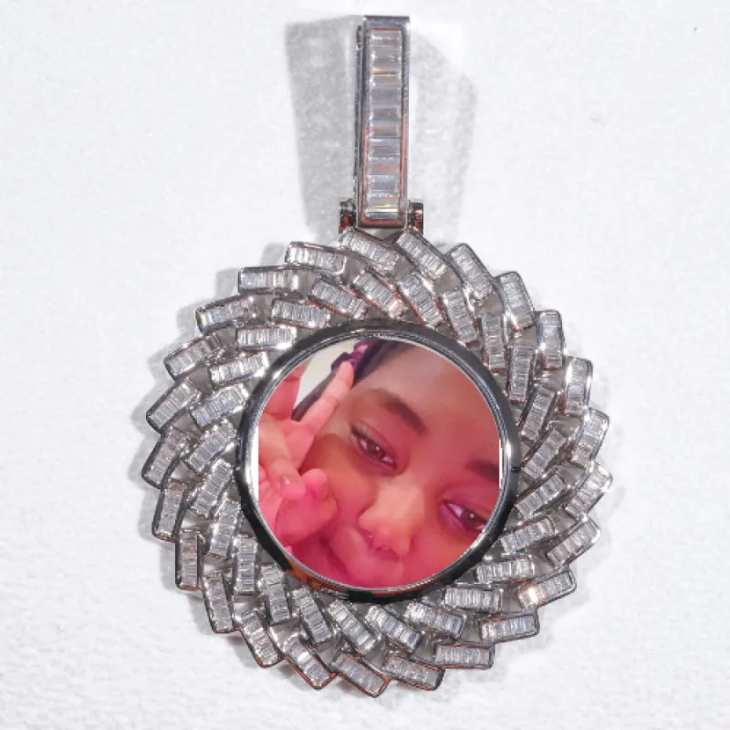 Large 3D Baguette Custom Picture Pendant sold by The GUU Shop