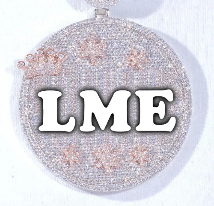 CUSTOM LETTER NECKLACE 3D BIG CROWN DISC sold by The GUU Shop