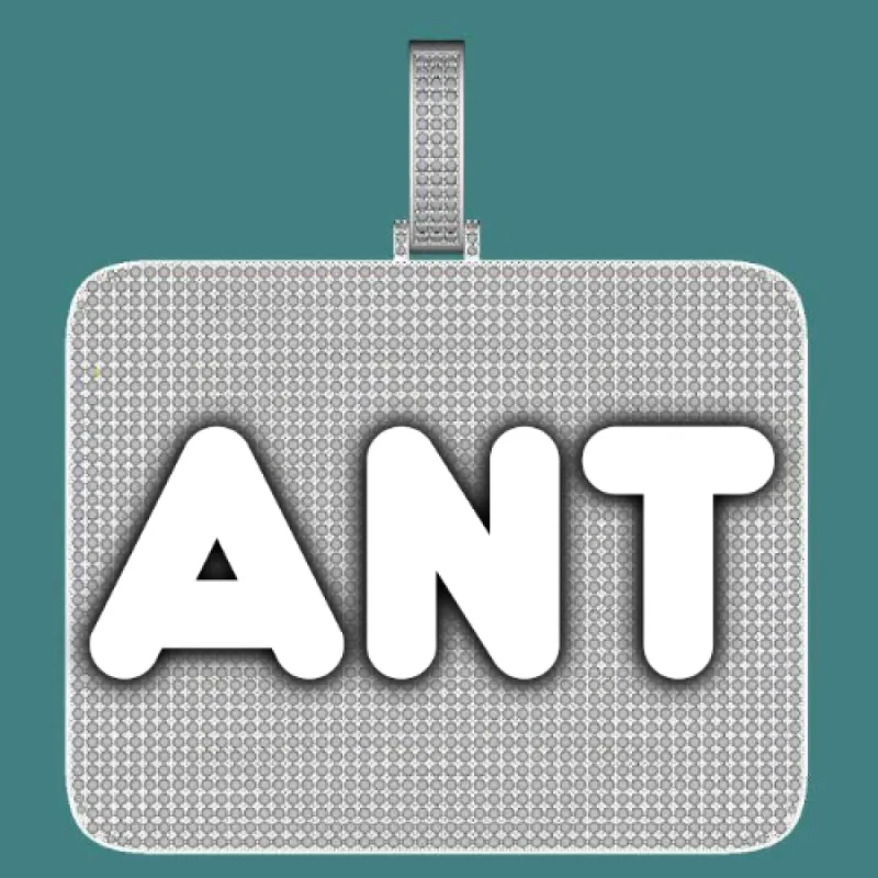 CUSTOM LETTER NECKLACE 3D BIG SQUARE sold by The GUU Shop