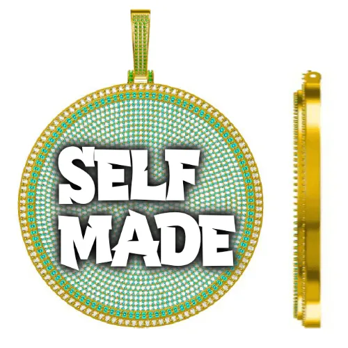 CUSTOM LETTER NECKLACE 3D BIG DISC sold by The GUU Shop