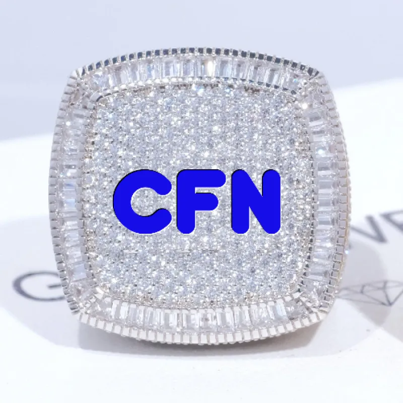 CUSTOM LETTER 3D ICED RING sold by The GUU Shop