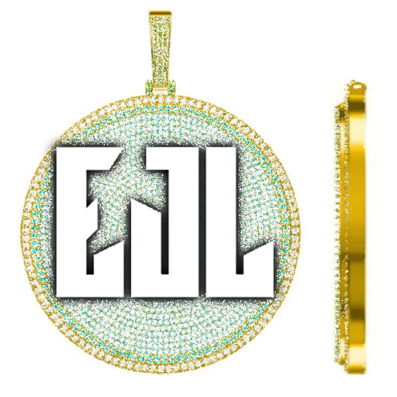 CUSTOM LETTER NECKLACE 3D BIG DISC sold by The GUU Shop