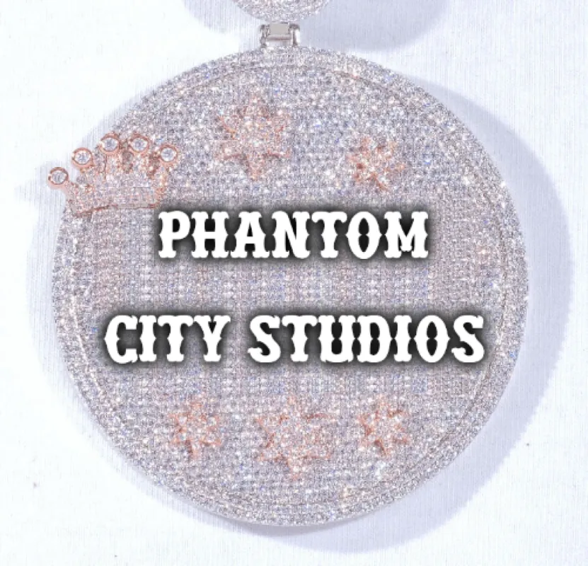 CUSTOM LETTER NECKLACE 3D BIG CROWN DISC sold by The GUU Shop