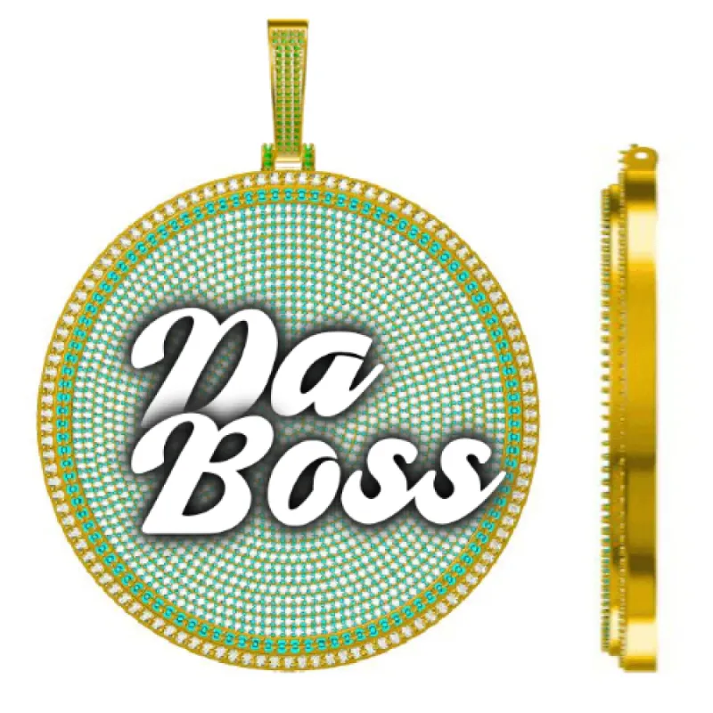 CUSTOM LETTER NECKLACE 3D BIG DISC made by The GUU Shop