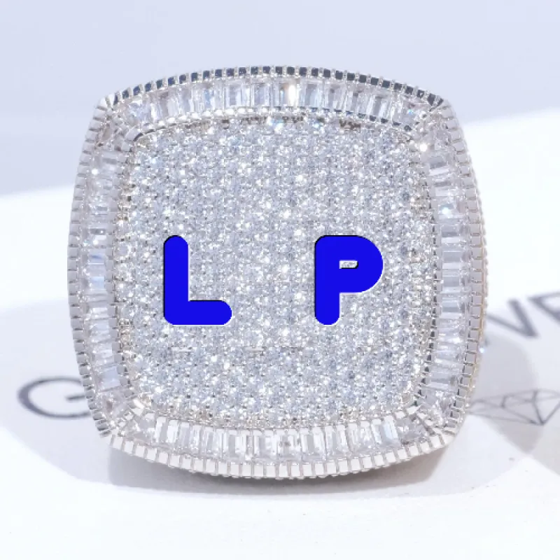 CUSTOM LETTER 3D ICED RING sold by The GUU Shop