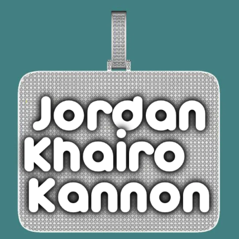 CUSTOM LETTER NECKLACE 3D BIG SQUARE sold by The GUU Shop