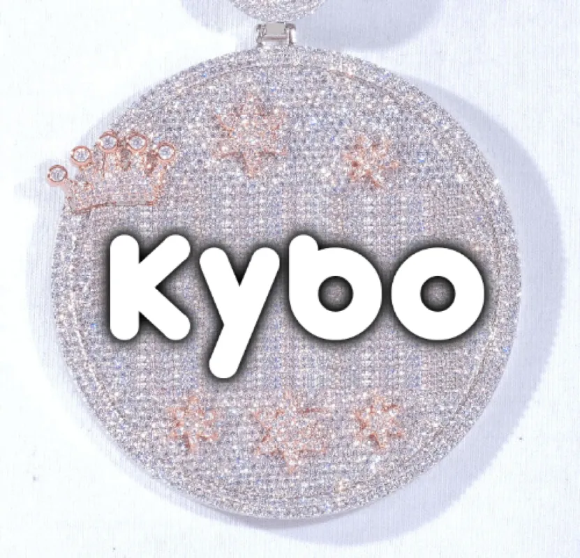 CUSTOM LETTER NECKLACE 3D BIG CROWN DISC sold by The GUU Shop