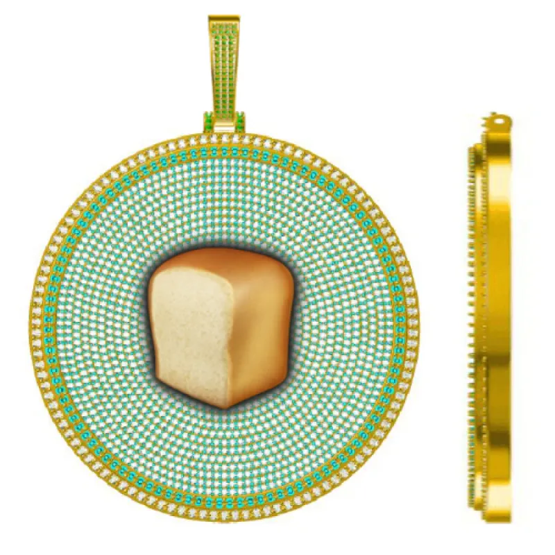 CUSTOM LETTER NECKLACE 3D BIG DISC sold by The GUU Shop