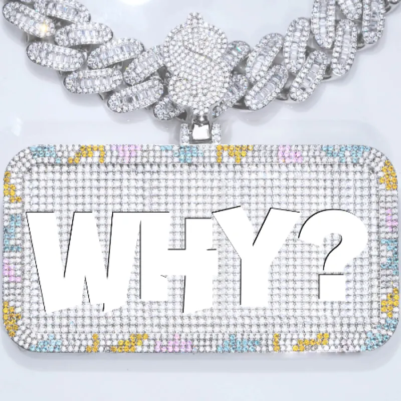 CUSTOM LETTER NECKLACE 3D COLORFUL SQUARE sold by The GUU Shop