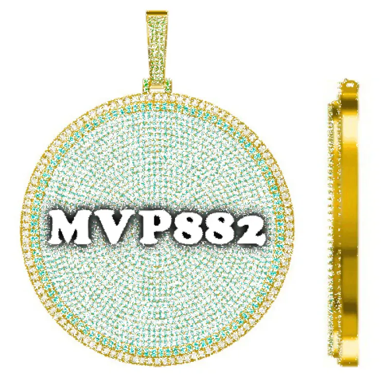 CUSTOM LETTER NECKLACE 3D BIG DISC sold by The GUU Shop