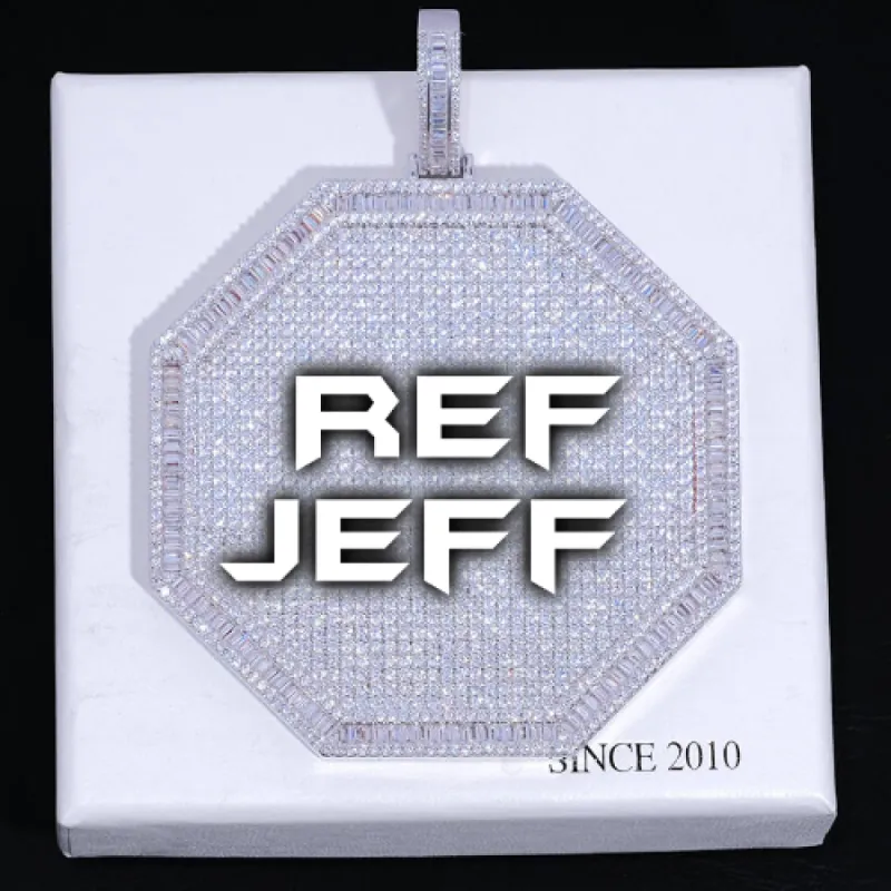 CUSTOM LETTER NECKLACE 3D BIG OCTAGON sold by The GUU Shop