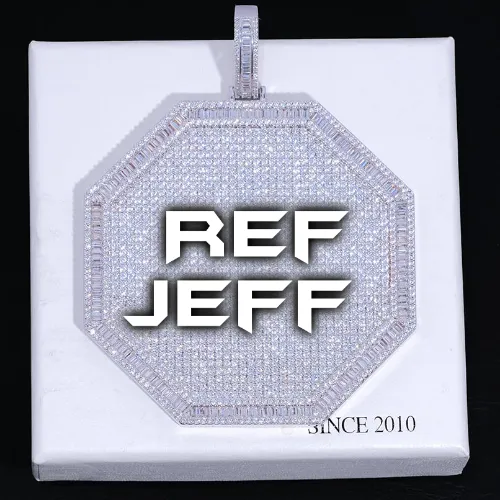 CUSTOM LETTER NECKLACE 3D BIG OCTAGON sold by The GUU Shop