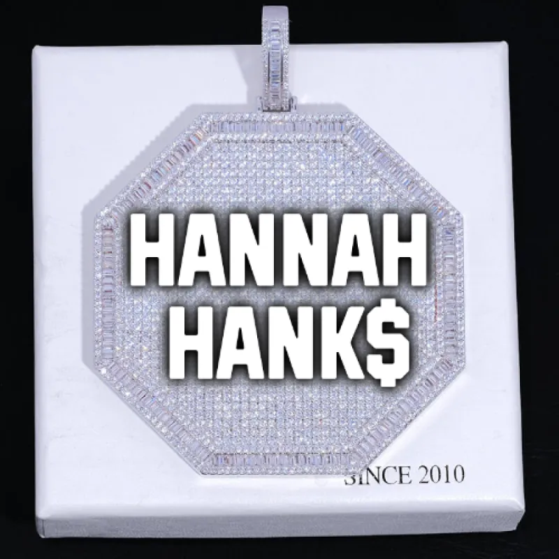 CUSTOM LETTER NECKLACE 3D BIG OCTAGON sold by The GUU Shop