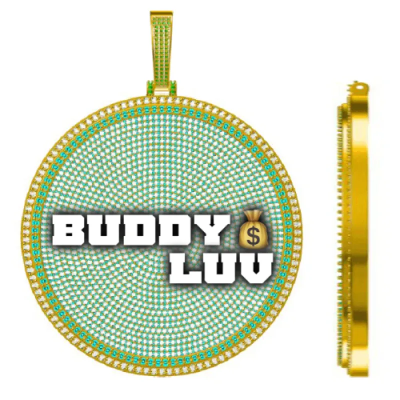 CUSTOM LETTER NECKLACE 3D BIG DISC sold by The GUU Shop