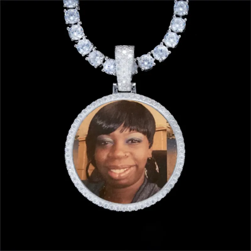 925S & VVS Moissanite 3D Circle Custom Picture Pendant sold by The GUU Shop
