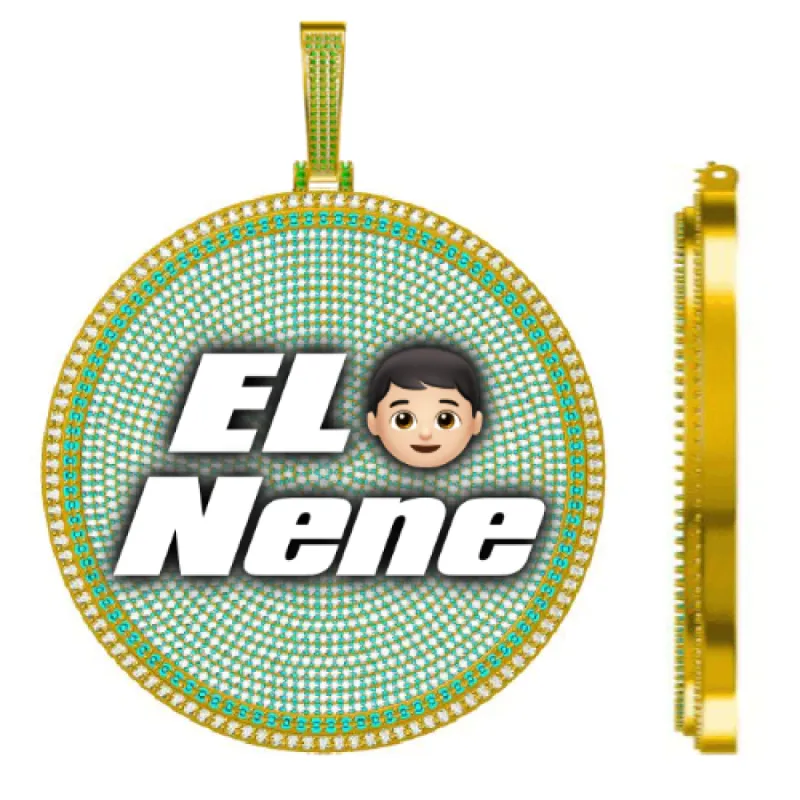 CUSTOM LETTER NECKLACE 3D BIG DISC sold by The GUU Shop