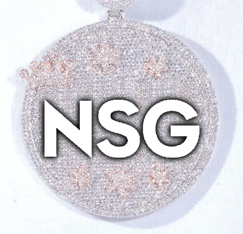 CUSTOM LETTER NECKLACE 3D BIG CROWN DISC sold by The GUU Shop