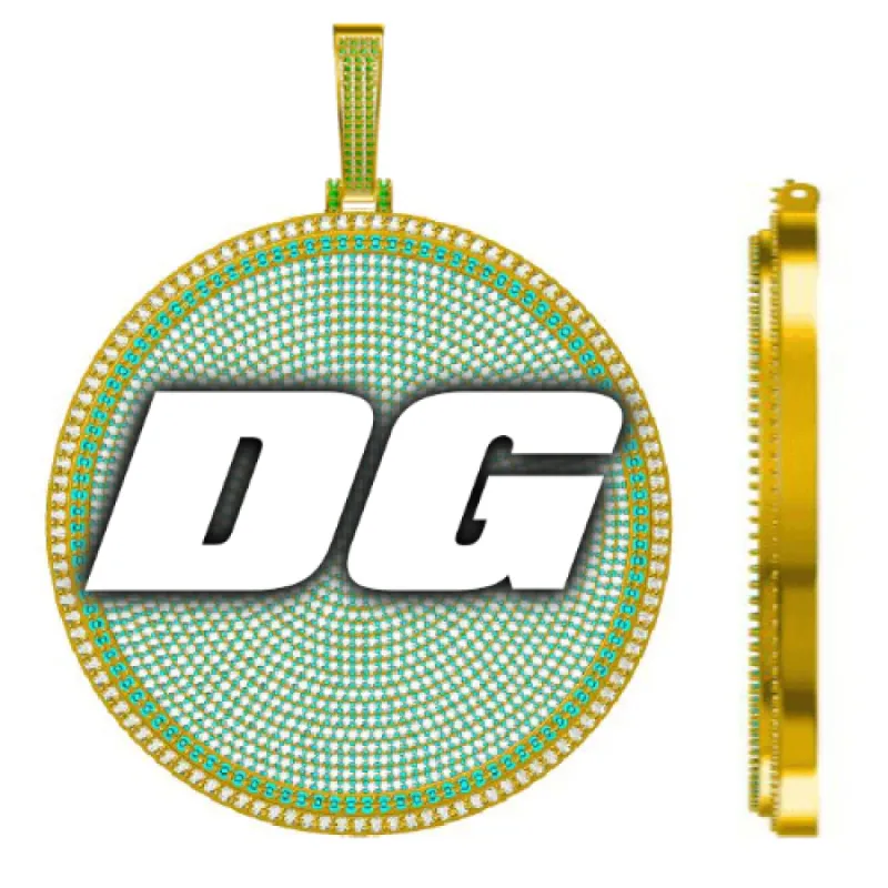 CUSTOM LETTER NECKLACE 3D BIG DISC sold by The GUU Shop