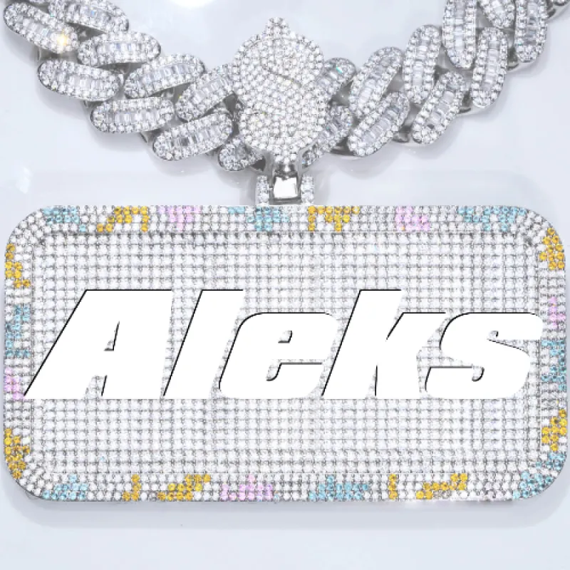 CUSTOM LETTER NECKLACE 3D COLORFUL SQUARE sold by The GUU Shop