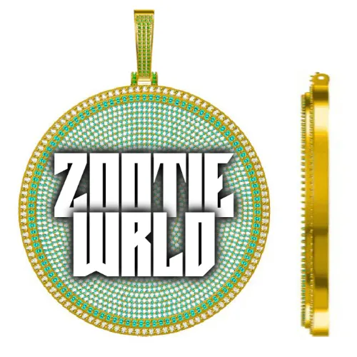 CUSTOM LETTER NECKLACE 3D BIG DISC sold by The GUU Shop